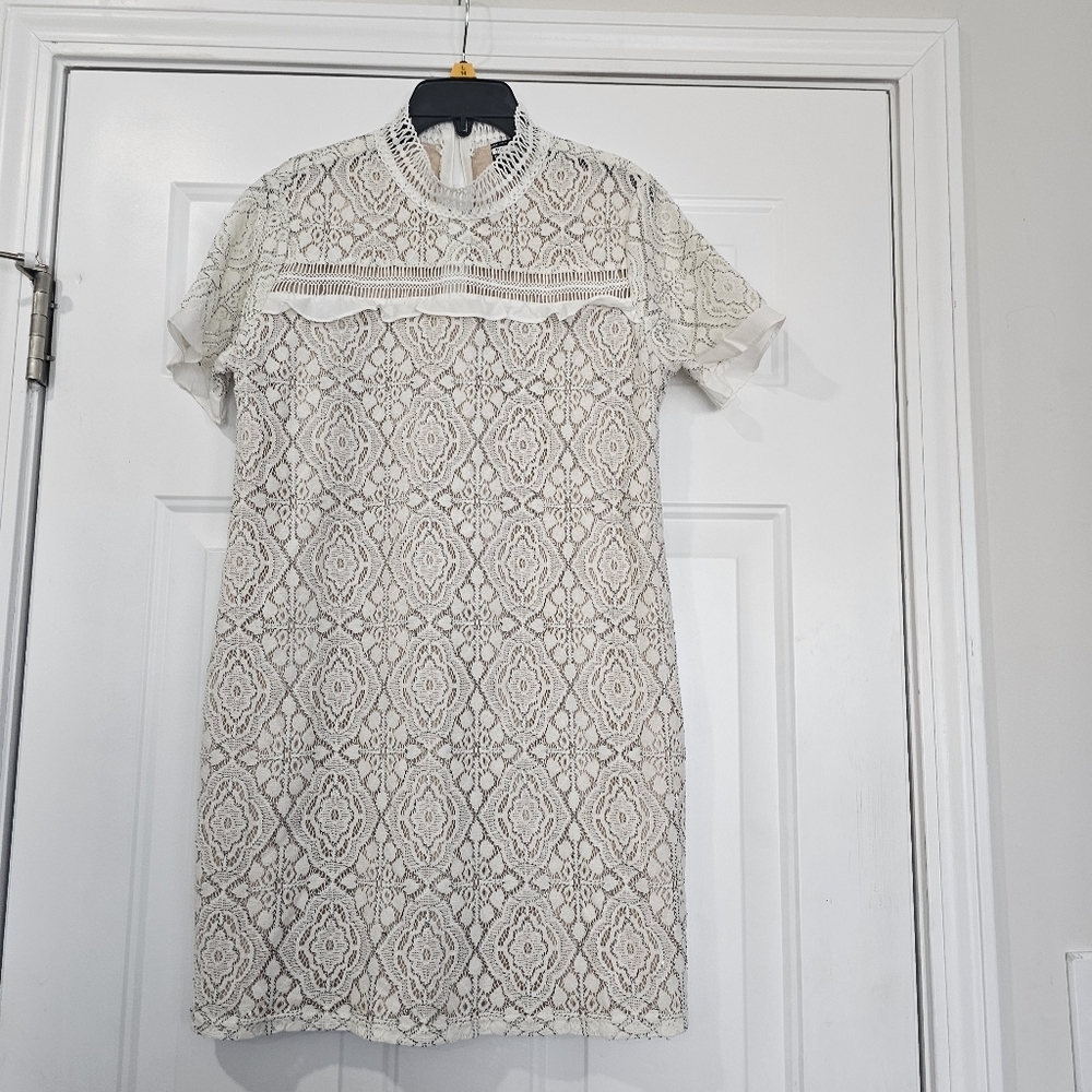 Ethereal Lace Eyelet Overlay Dress Size Small